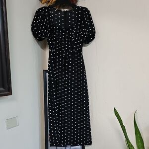 Elegant Black Polka Dot Dress